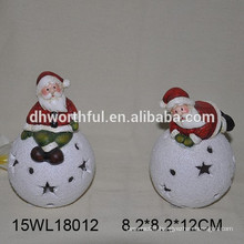 Ceramic Christmas ornament santa with LED